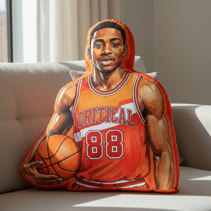 Custom Portrait Basket Ball Plush Velvet Pillow