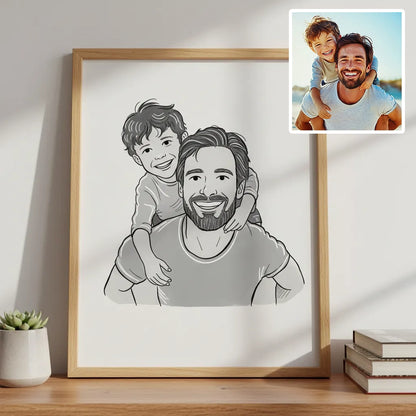 Custom Portrait Black Line Art