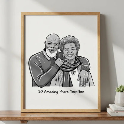 Custom Portrait Black Line Art