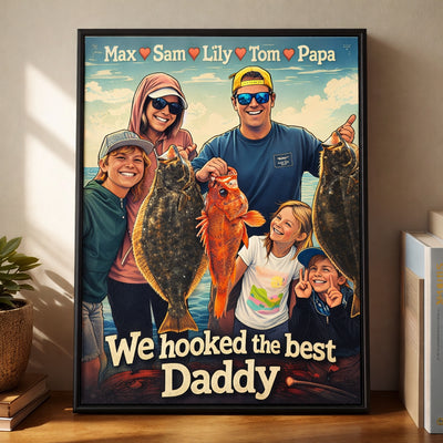 We hooked the best daddy | Custom Couple Portrait