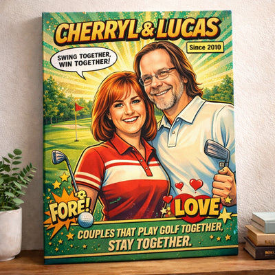 Couple That Play Golf Together | Custom Couple Portrait