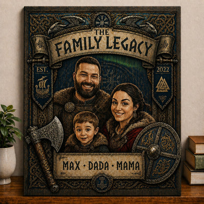 Viking Family League Art | Custom Family Portrait