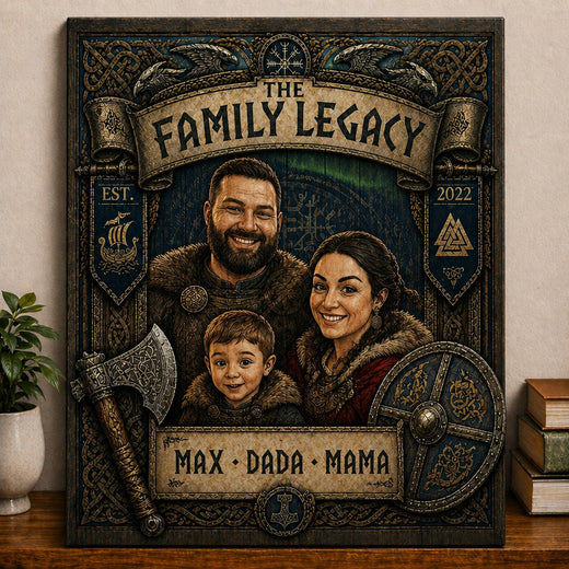 Viking Family League Art | Custom Family Portrait