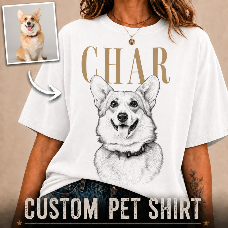 Custom Pet Photo Pet Portrait Tshirt