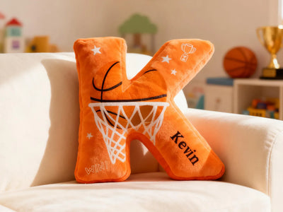 Custom Name Basket Ball Letter Plush Pillow