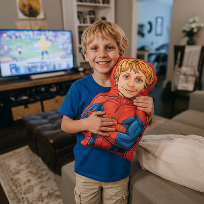 Comic Theme Handcrafted Portrait Plush Velvet Pillow