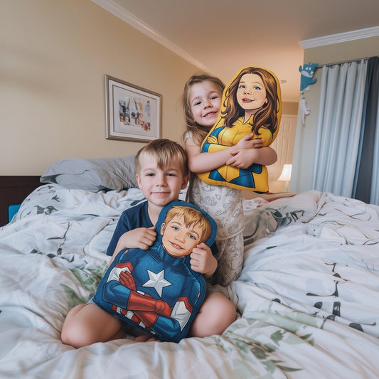 Custom Portrait Comic Theme Plush Velvet Pillow