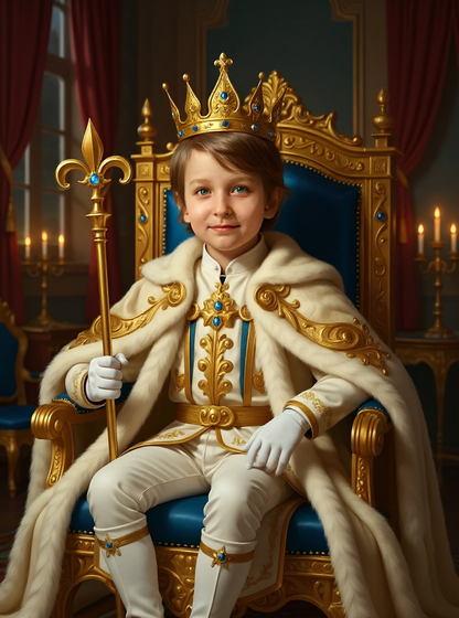 Personalized Royal Portrait BLANKET for Boys – King, Knight & more
