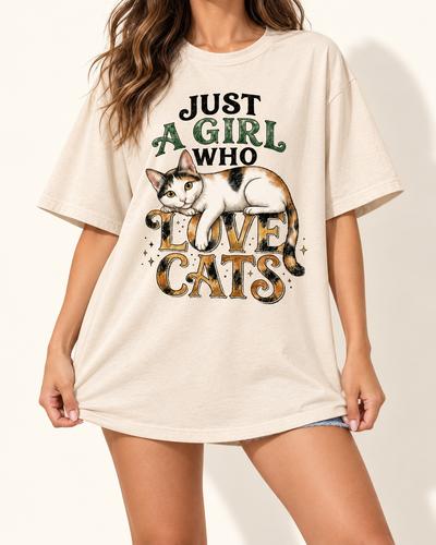 Girl Love Cats — Sand T-shirt | Light youth studio c76caa1fff66