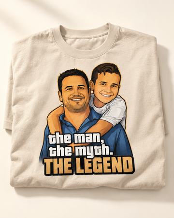 the man, the myth. THE LEGEND | Custom White T-shirt