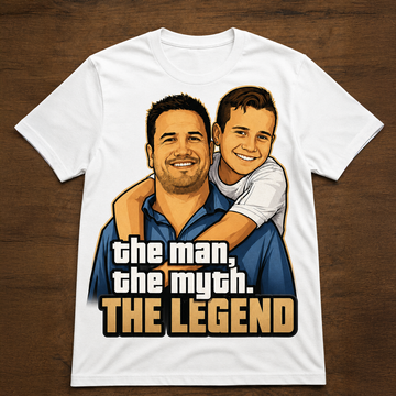 the man, the myth. THE LEGEND | Custom White T-shirt