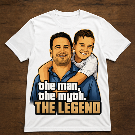 the man, the myth. THE LEGEND | Custom White T-shirt