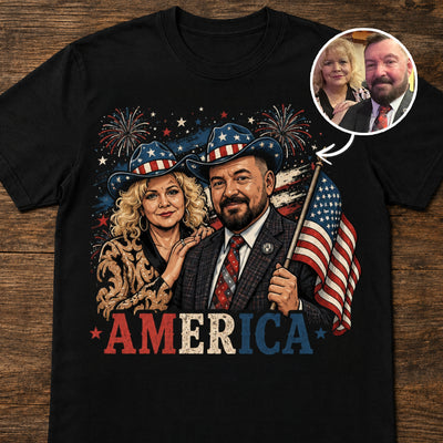 American Couple 4th of July | Custom T-shirt