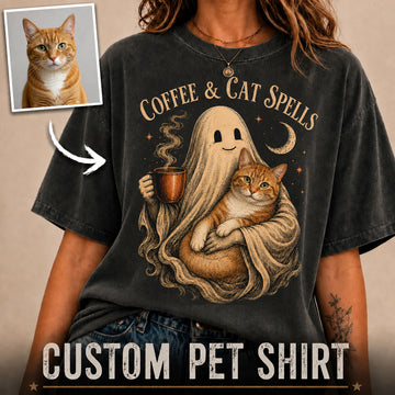 Spooky Coffee Companion Custom Pet T-shirt