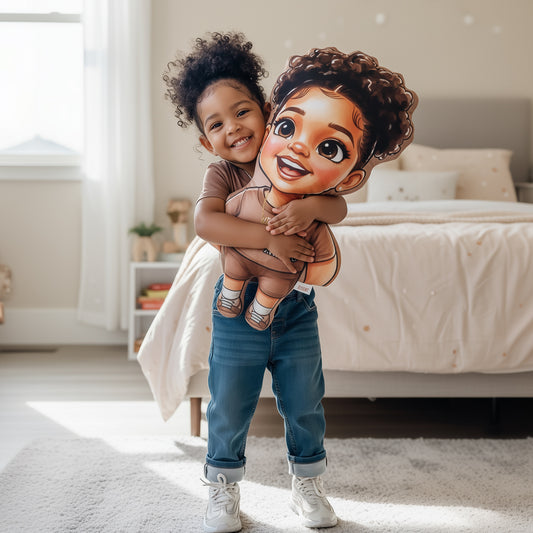 Custom Portrait Cartoon Velvet Plush Pillow