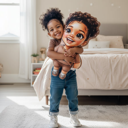 Custom Portrait Cartoon Velvet Plush Pillow