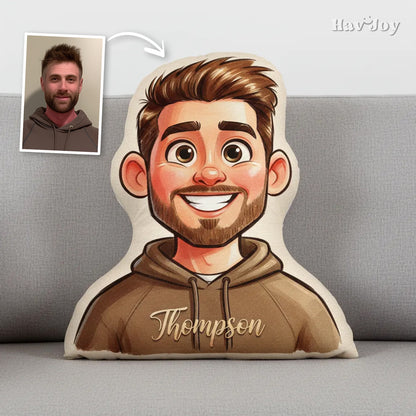 Custom Portrait Cartoon Velvet Plush Pillow