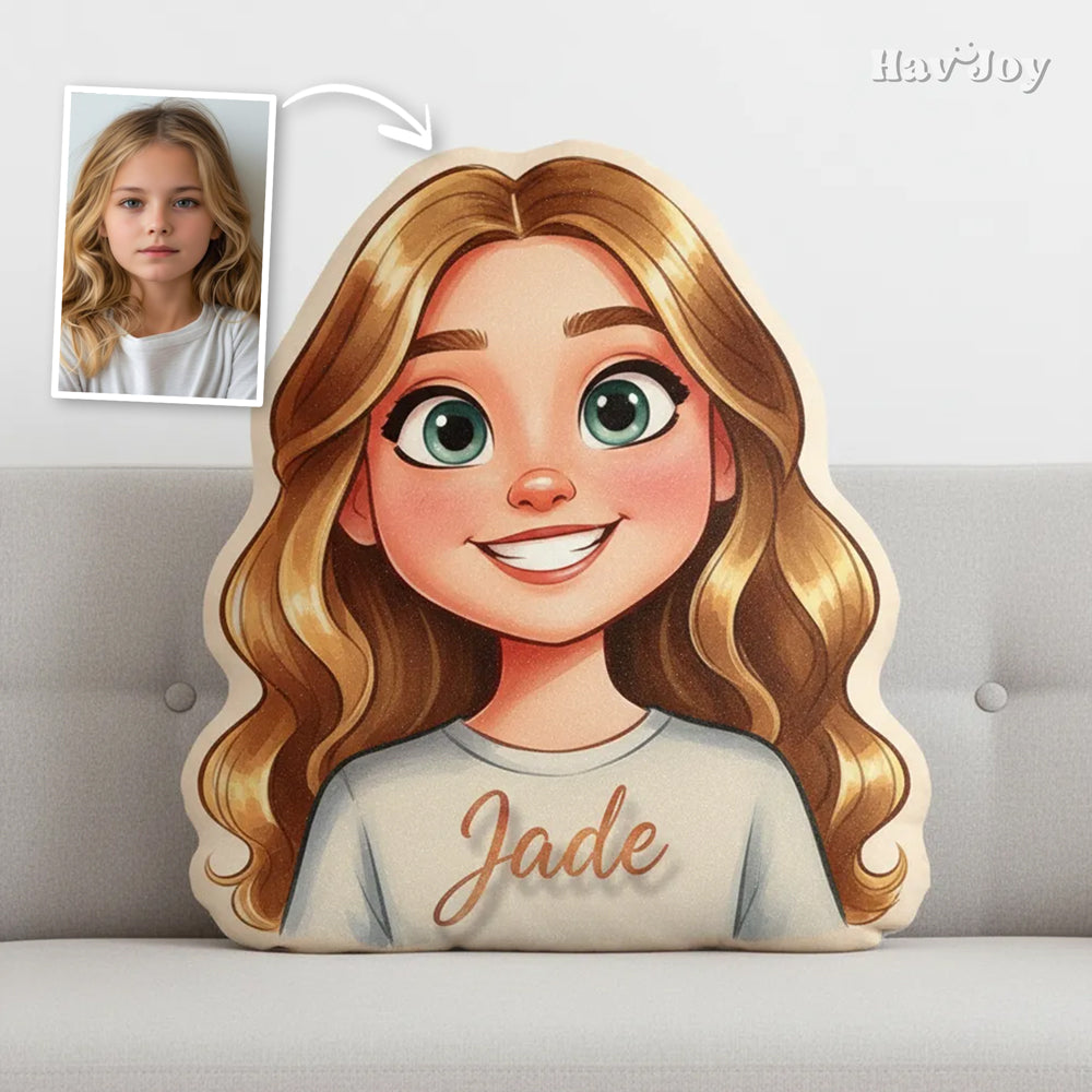 Custom Portrait Cartoon Velvet Plush Pillow