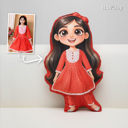 JoyToon Handcrafted Portrait Crystal Velvet Pillow