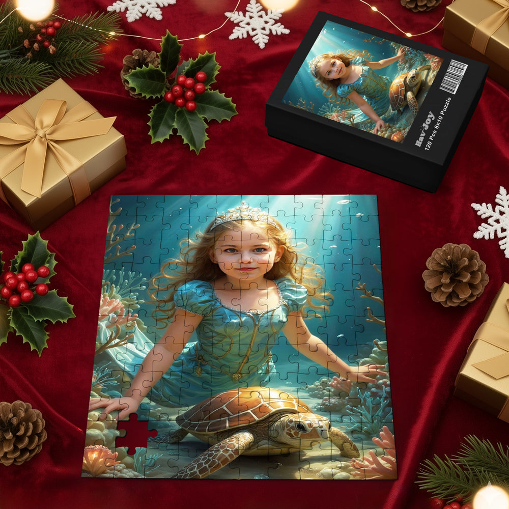 Personalized Mermaid Portrait PUZZLE for Girls – Multiple Designs