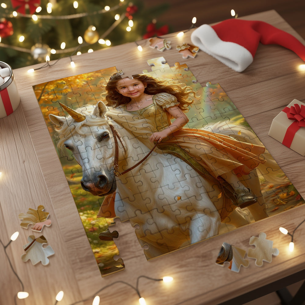 Personalized Unicorn Princess Portrait PUZZLE for Girls  - Multiple Designs