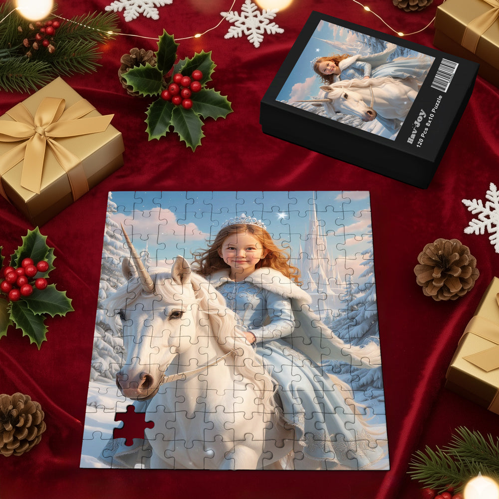 Personalized Unicorn Princess Portrait PUZZLE for Girls  - Multiple Designs
