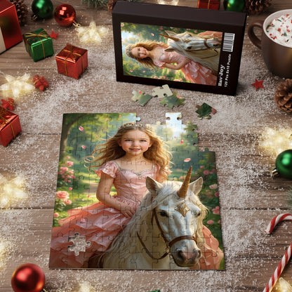 Personalized Unicorn Princess Portrait PUZZLE for Girls  - Multiple Designs