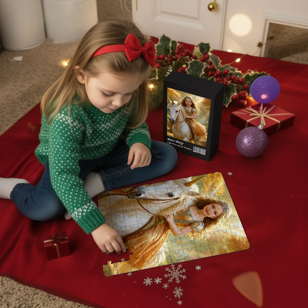 Personalized Unicorn Princess Portrait PUZZLE for Girls  - Multiple Designs
