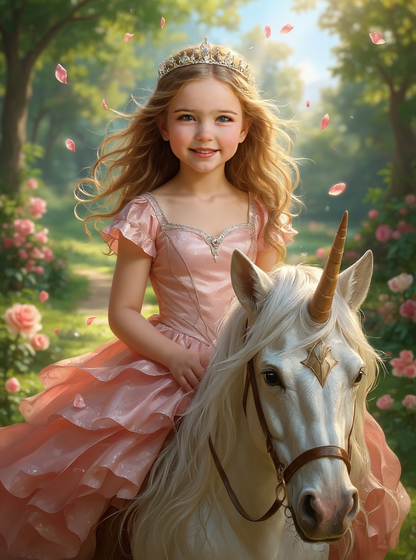 Personalized Unicorn Princess Portrait PUZZLE for Girls  - Multiple Designs