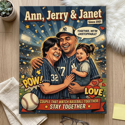 Couple That Watch BASEBALL Together | Custom Couple Portrait