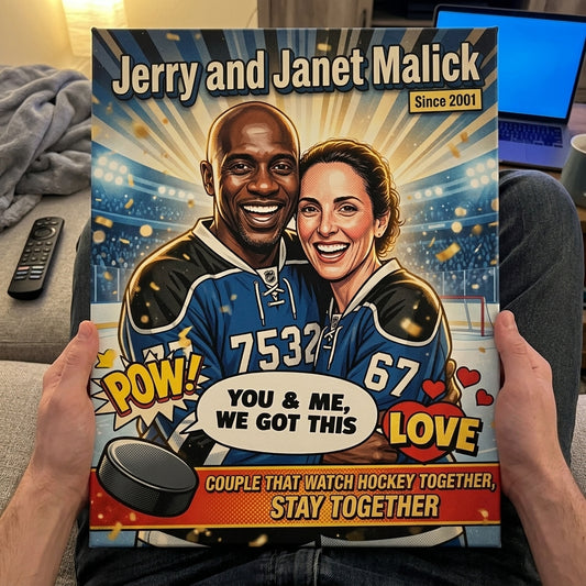 Couple That Watch HOCKEY Together | Custom Couple Portrait