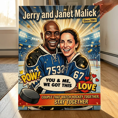 Couple That Watch HOCKEY Together | Custom Couple Portrait