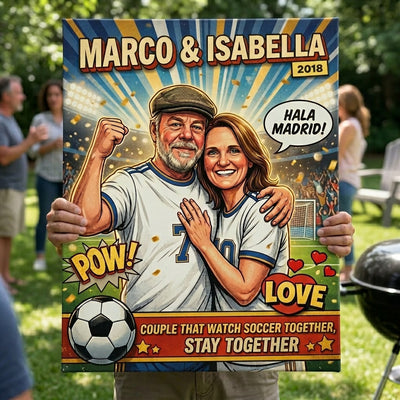 Couple That Watch SOCCER Together | Custom Couple Portrait