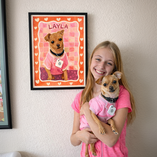 Custom Pet Portrait Heart Border