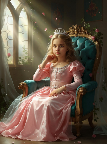 Personalized Fairy Tale Portrait BLANKET for Girls - Cinderella, Snow White & more.