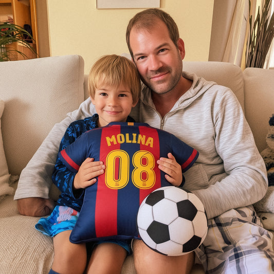 Custom Name Soccer T-Shirt Plush Velvet Pillow