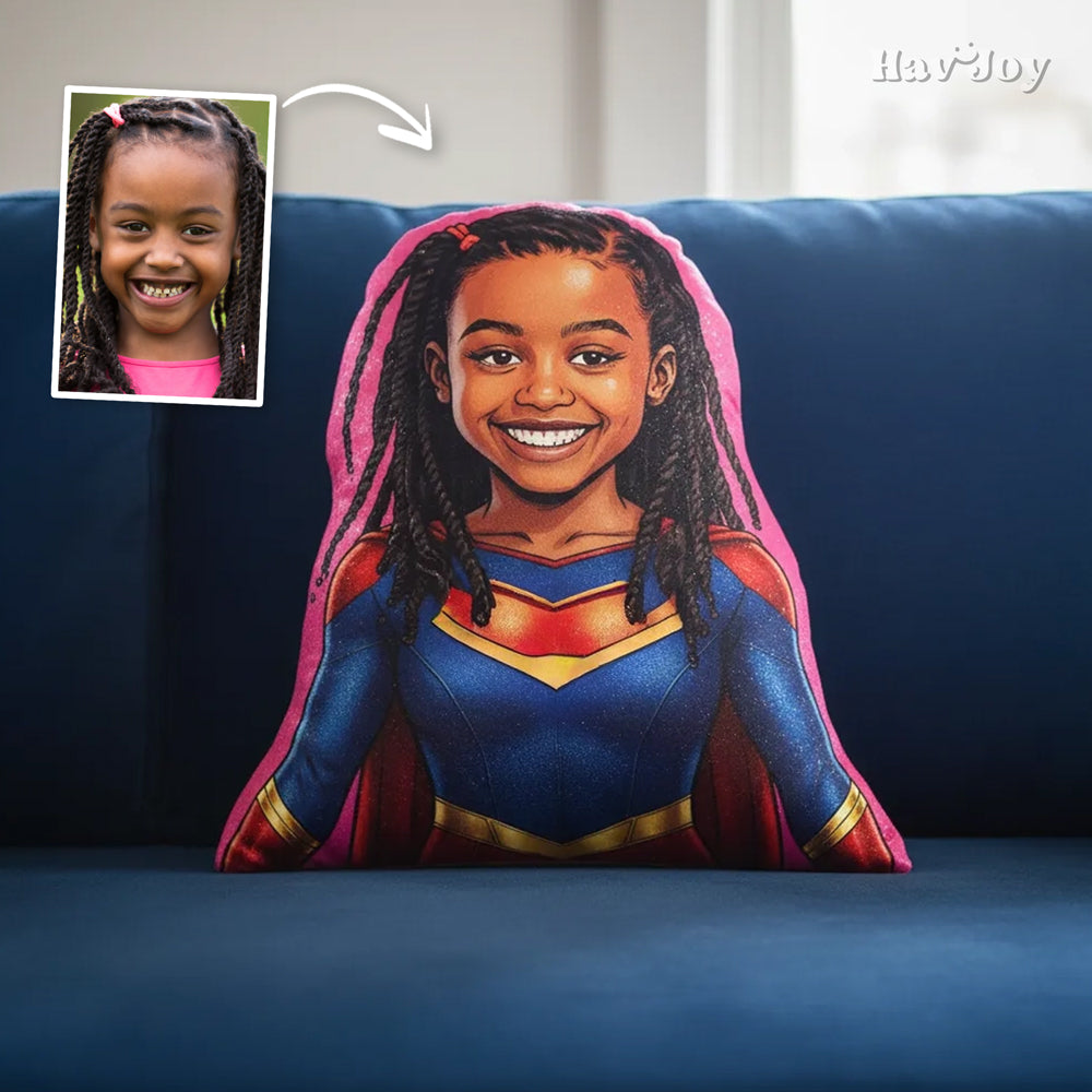 Comic Theme Handcrafted Portrait Plush Velvet Pillow