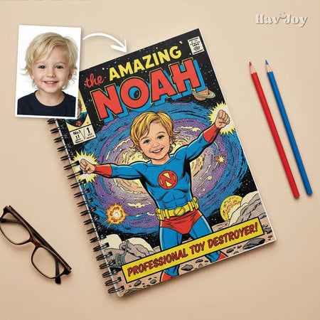 Comic Theme Handcrafted Portrait Notebook