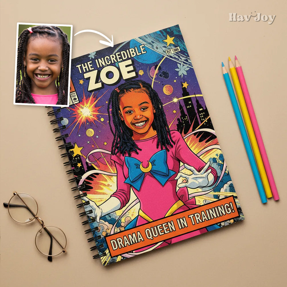 Comic Theme Handcrafted Portrait Notebook