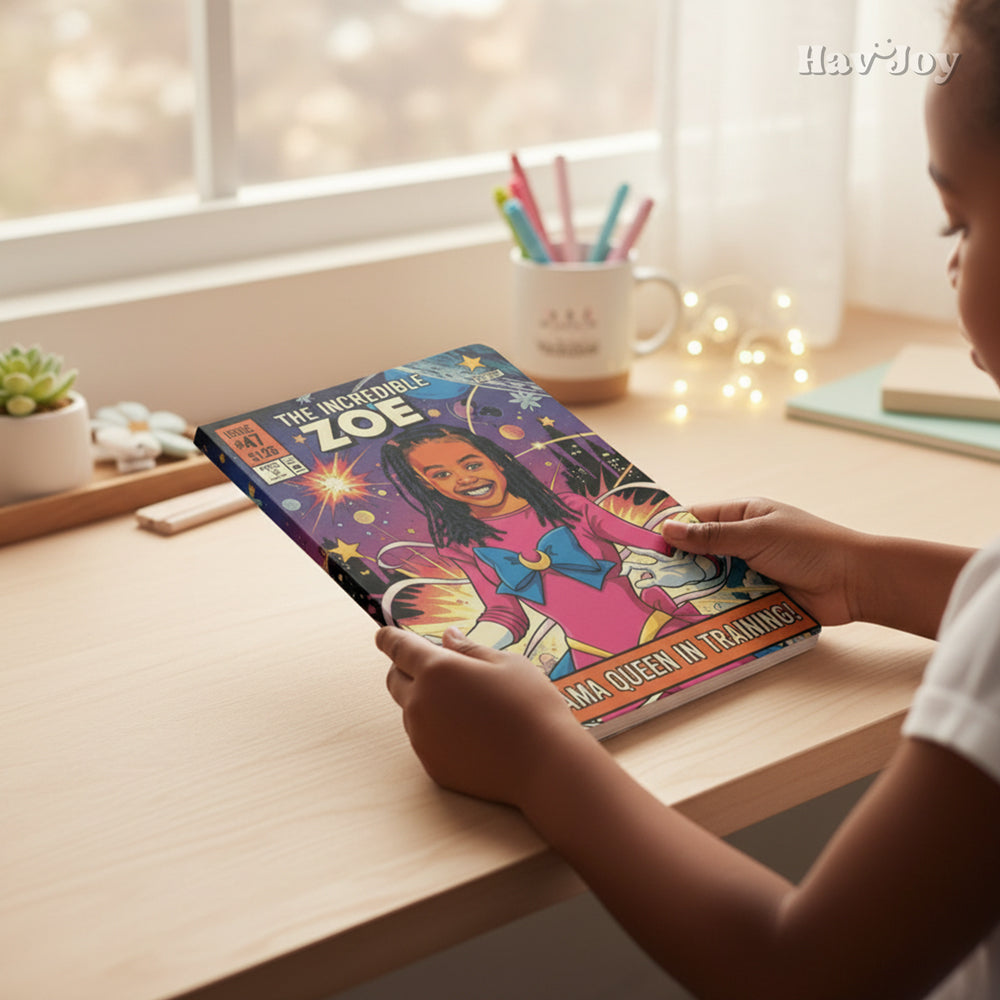 Comic Theme Handcrafted Portrait Notebook