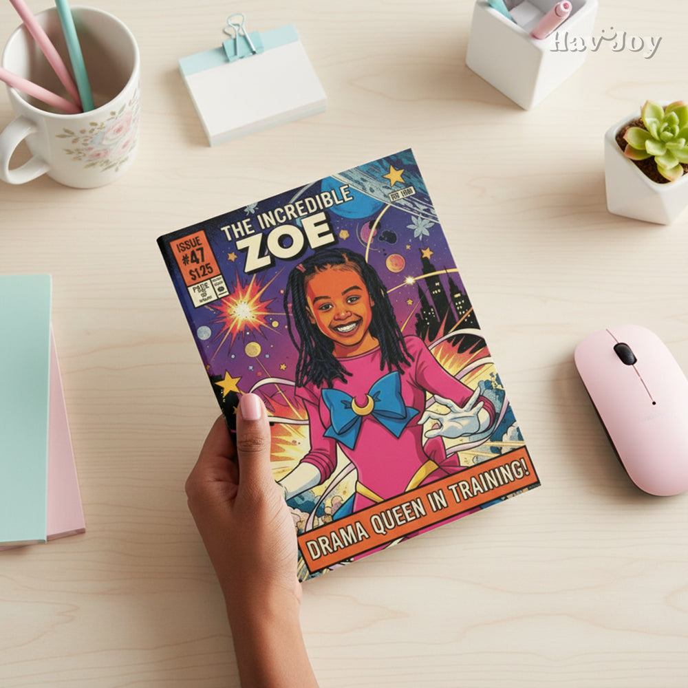 Comic Theme Handcrafted Portrait Notebook