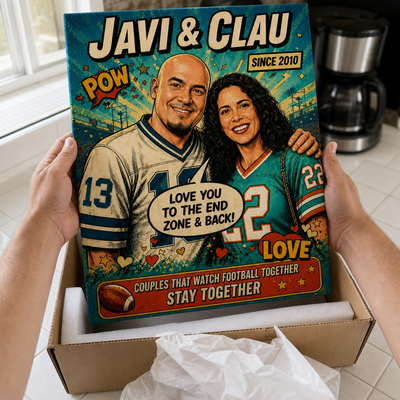 Couple That Watch FOOTBALL Together | Custom Couple Portrait