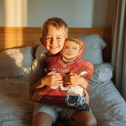Custom Portrait Football Plush Velvet Pillow