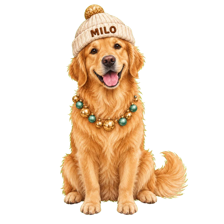 Personalized Knit Hat Pet Portrait Custom Shape Ornament