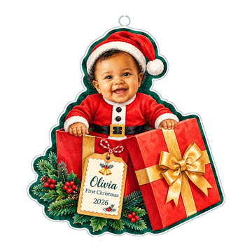 Custom Baby Present Christmas Acrylic Ornament