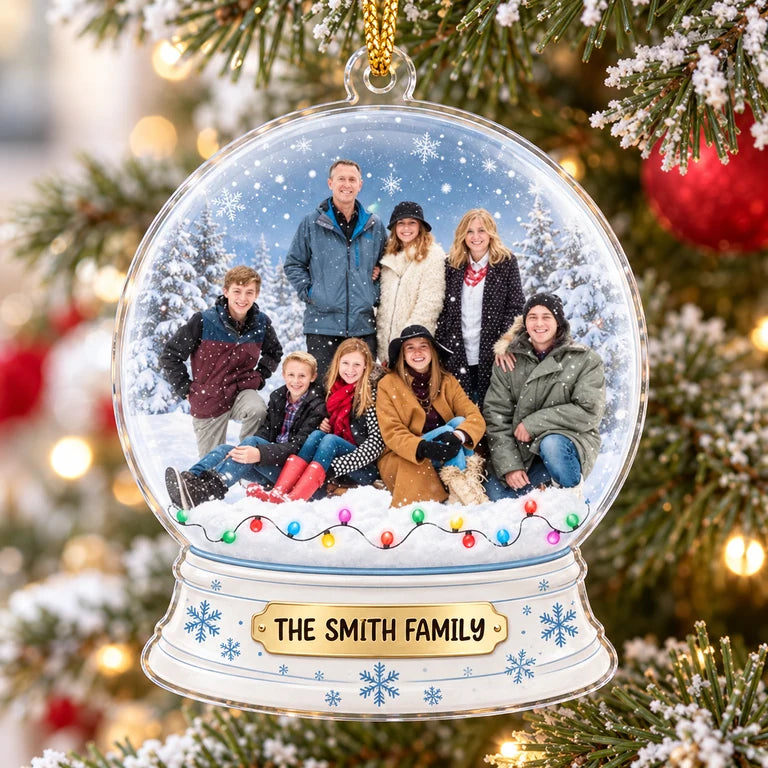Custom Family Snowglobe Christmas Ornament