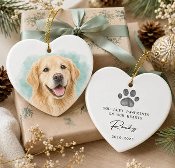 Custom Watercolor Pet Portrait Ceramic Ornament