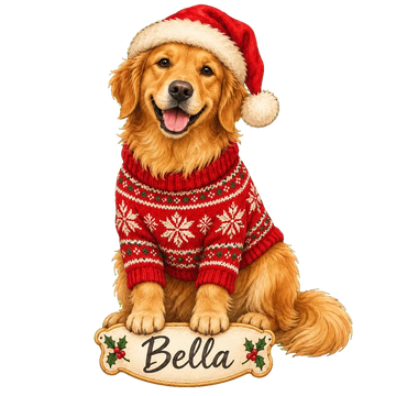 Personalized Christmas Sweater Pet Portrait Custom Shape Ornament