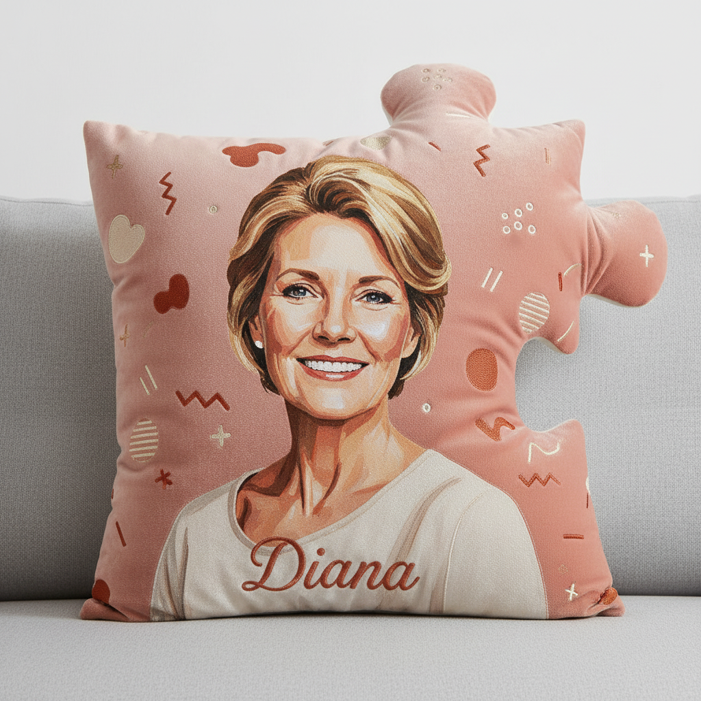 Custom Portrait Velvet Puzzle Pillow