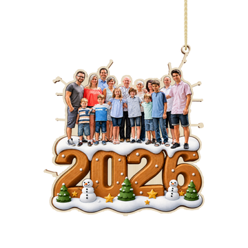 Custom Family Photo 2026 Custom Shape Wooden Ornament — Test